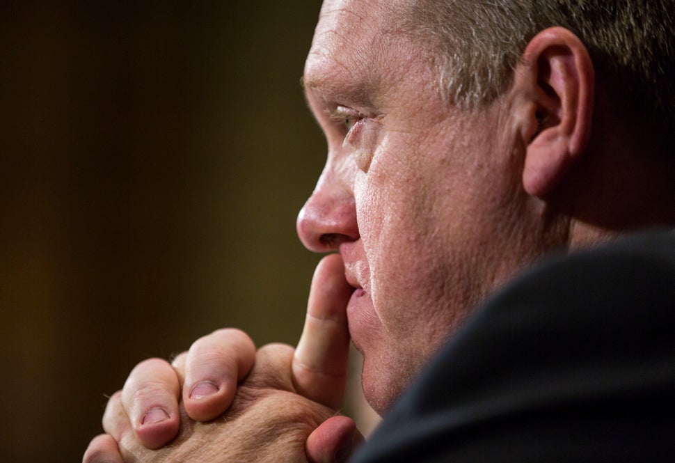 Thomas Homan listens during a Senate Judiciary Committee&nbsp;hearing on Feb. 23, 2016.
