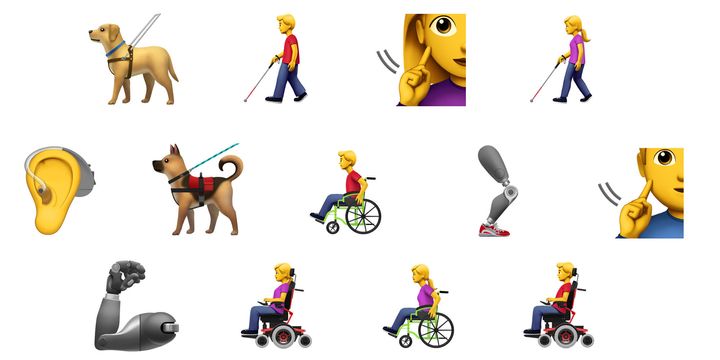 Apple recently proposed 13 new emojis representing various types of disability. The company worked with organizations like the American Council of the Blind, the Cerebral Palsy Foundation and the National Association of the Deaf. 