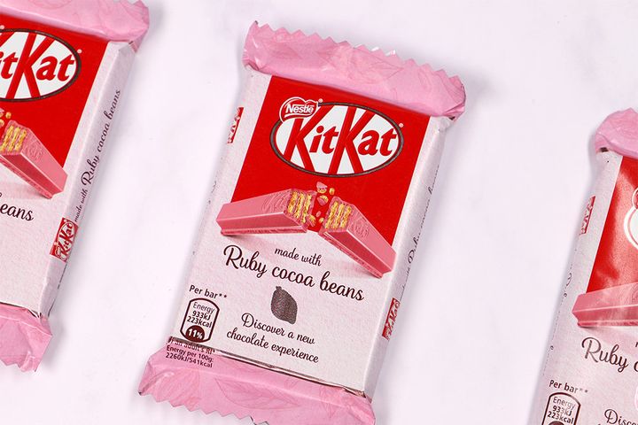 The new KitKat is made with Ruby cocoa beans.