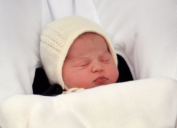Princess Charlotte shortly after she was born on 2 May 2015. 