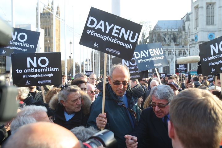 A protest against Labour anti-Semitism in Parliament Square