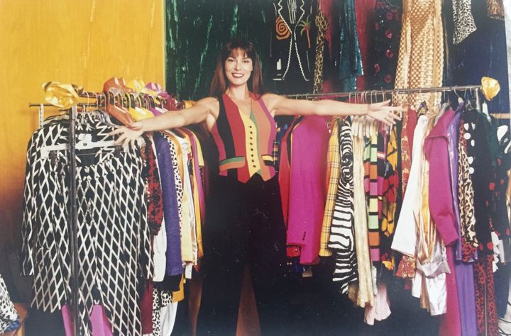Brenda Cooper, costume designer for "The Nanny," shows off some of Fran Fine's wardrobe back then.