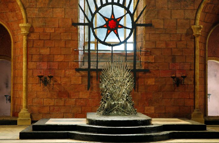 The Iron Throne is seen on the set of the television series Game of Thrones in the Titanic Quarter of Belfast, Northern Ireland, Picture taken June 24, 2014. 
