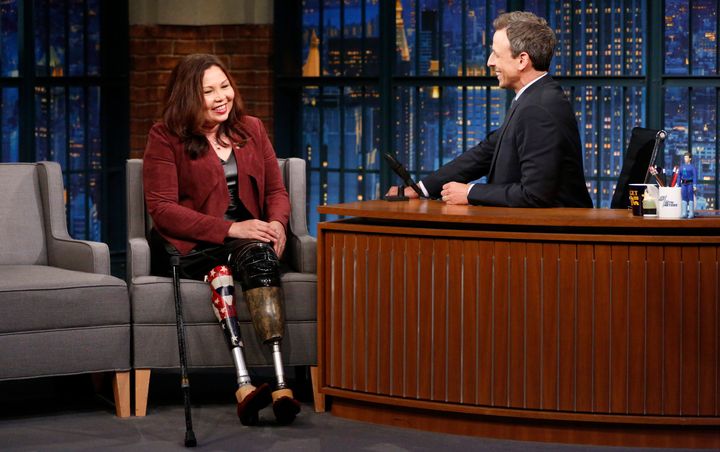 Duckworth on "Late Night With Seth Myers" on Aug. 10, 2017. 