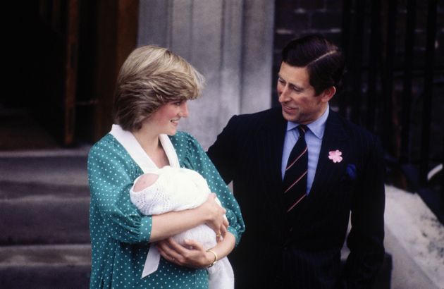 Prince Charles and Princess Diana leaving the Lindo Wing, at St. Mary's Hospital, after the birth of their baby son, Prince William in 1982.