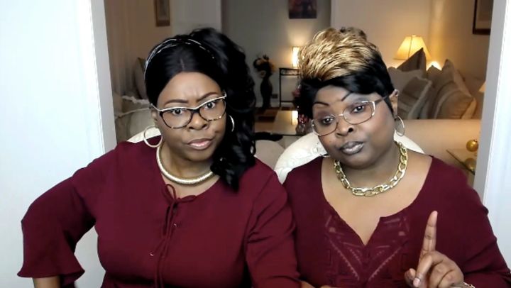 Conservative commenters Diamond (left) and Silk appear in a photo posted to Facebook on April 6.