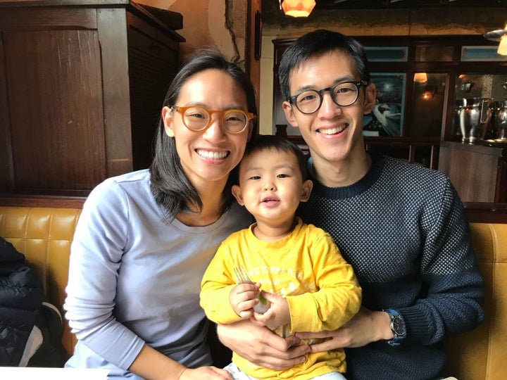 Tina, Jonathan and their son, Baobao.