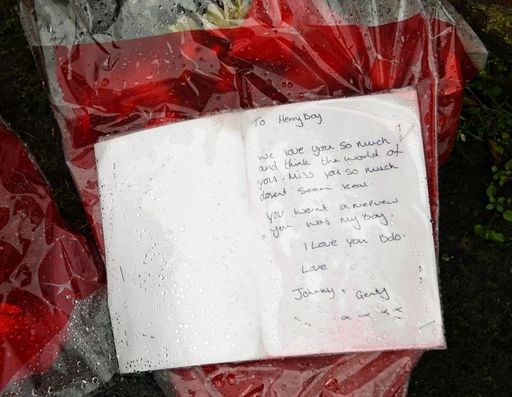 One of the cards left for Henry Vincent at the scene