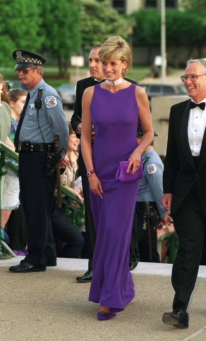Princess Of Wales In Chicago, USA, Arriving For Gala Dinner At Field Museum Of Natural History. 