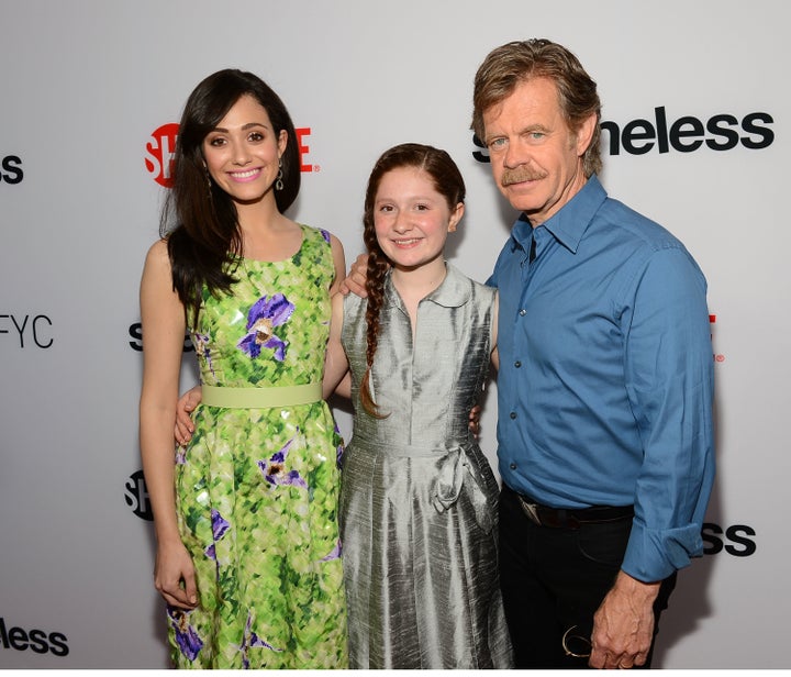  "Shameless" actors Emmy Rossum, Emma Kenney and William H. Macy pictured together in 2013.