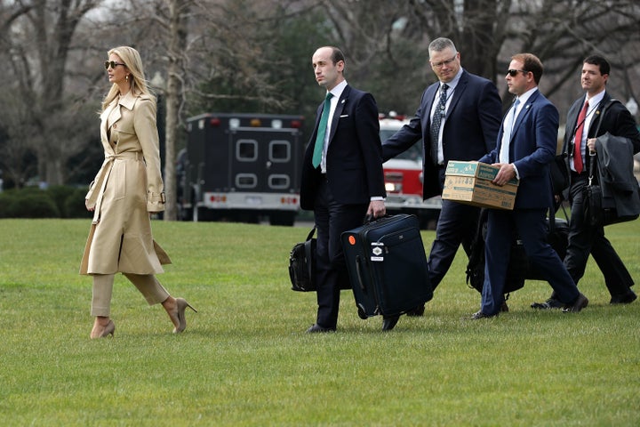 Ivanka Trump, White House senior adviser Stephen Miller, deputy national security adviser Ricky Waddell and deputy direc