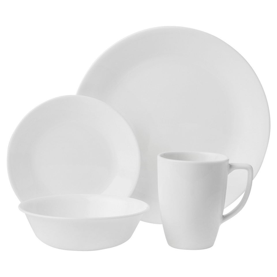 Corelle 16pc Vitrelle Livingware Dinnerware Set Frost White : Target