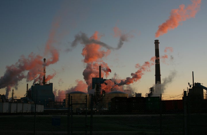 Morning breaks over an industrial plant in South Carolina.