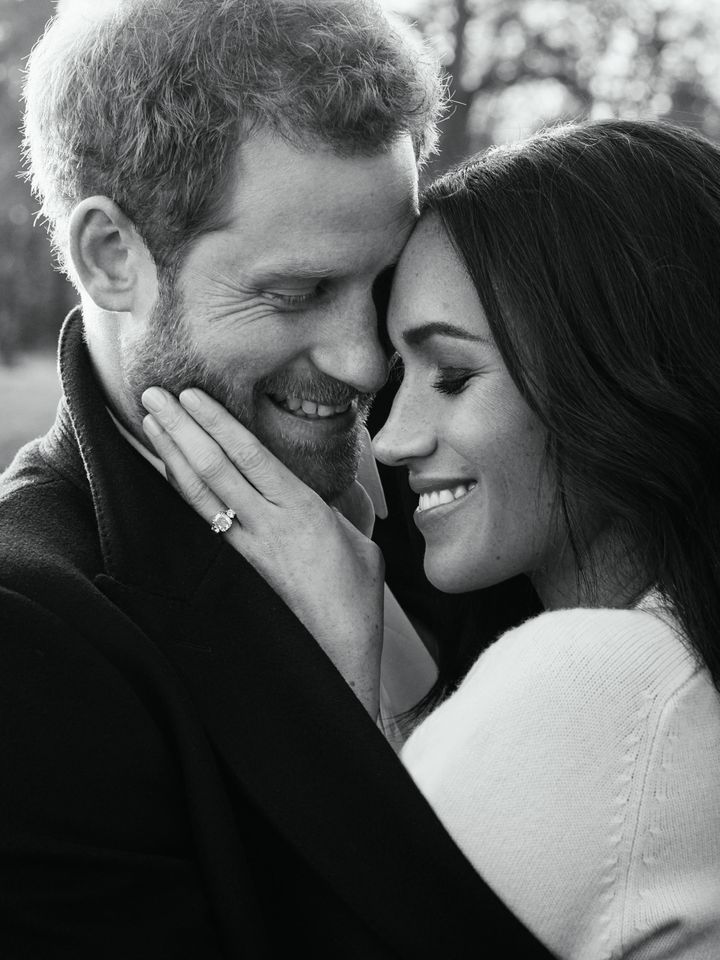Prince Harry and Meghan Markle's official engagement portrait taken by Alexi Lubomirski.