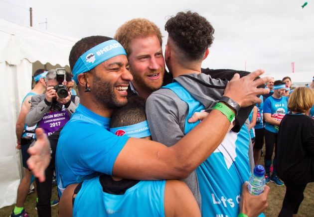 'That hug', before the 2017 London Marathon.