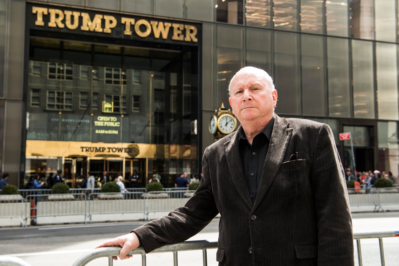 Concert pianist Jerome Rose in front of Trump Tower in New York on April 13. Rose advocated for sprinklers in high-rise apartments after a fatal fire in his building in 1998.