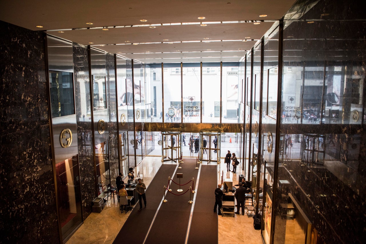 The main lobby of Trump Tower. Residents use a different entrance.