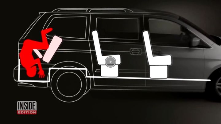 A diagram showing how the teen became trapped inside the vehicle.