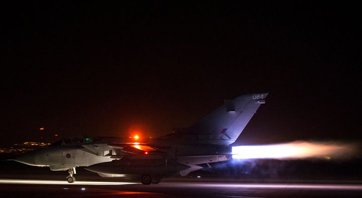 An RAF Tornado takes off from Cyprus