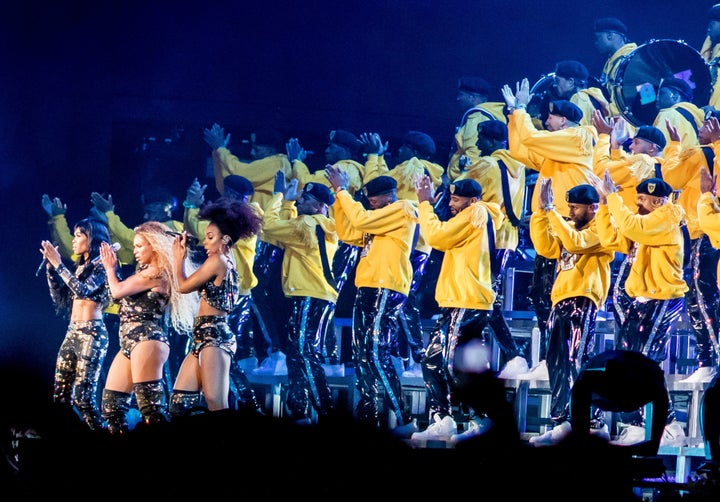 Beyoncé reunites with Destiny's Child bandmates Kelly Rowland and Michelle Williams on stage at Coachella.