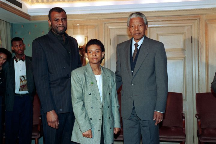 Neville Lawrence, his ex-wife, Doreen, and Nelson Mandela.