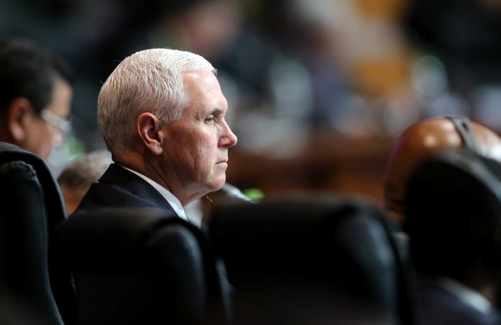 U.S. Vice President Mike Pence participates in the opening session of the Americas Summit in Lima, Peru, on April 14, 2018. (