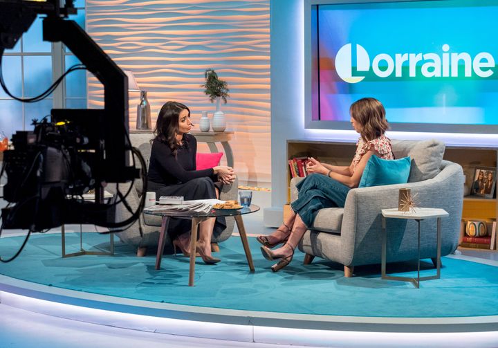COLD: Lorraine's old set had been criticised for being too blue for the morning