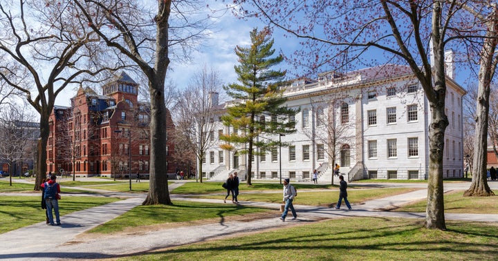 Harvard University in Cambridge, Massachusetts. A close look at four-year graduation rates may make some private colleges and universities more of a bargain than public schools.