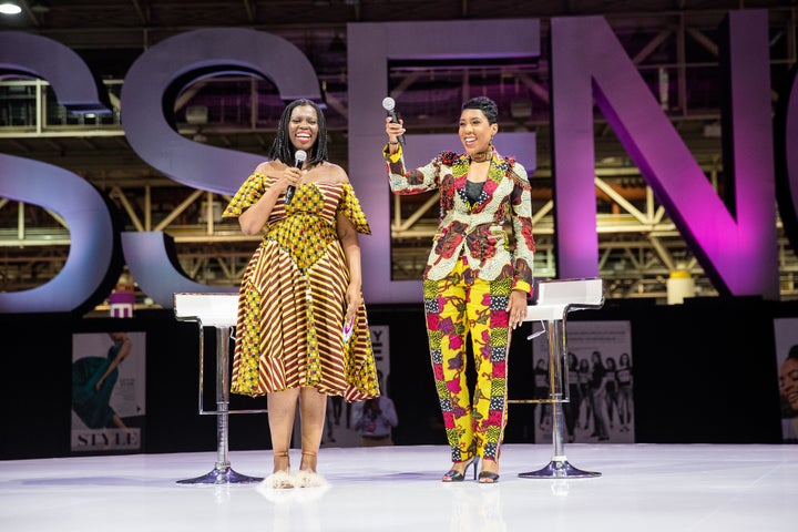 Ivy McGregor, director of philanthropy for BeyGood, announces a safe water initiative during the 2017 Essence Festival.