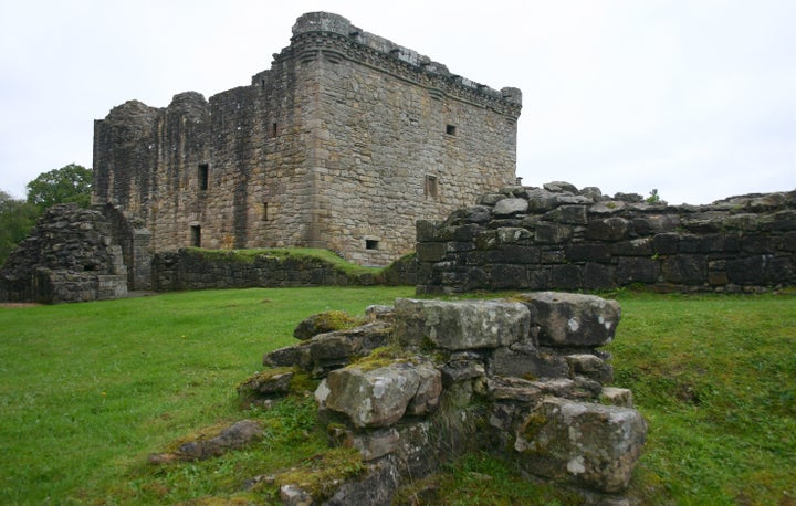 Craignethan Castle, which was under siege by a "very angry badger." 