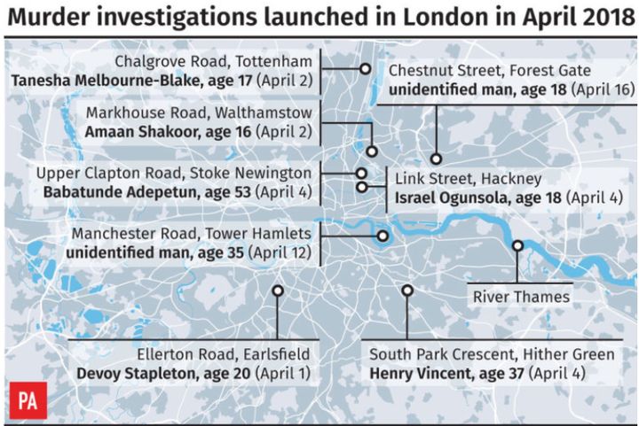 Murder investigations launched in London this month alone