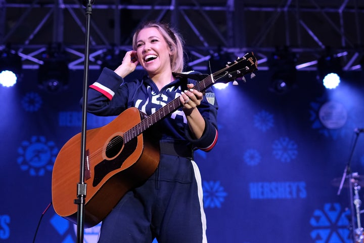 Rachel Platten, pictured in February, found "The Star-Spangled Banner" to be a tad tricky at a pro soccer game last weekend.