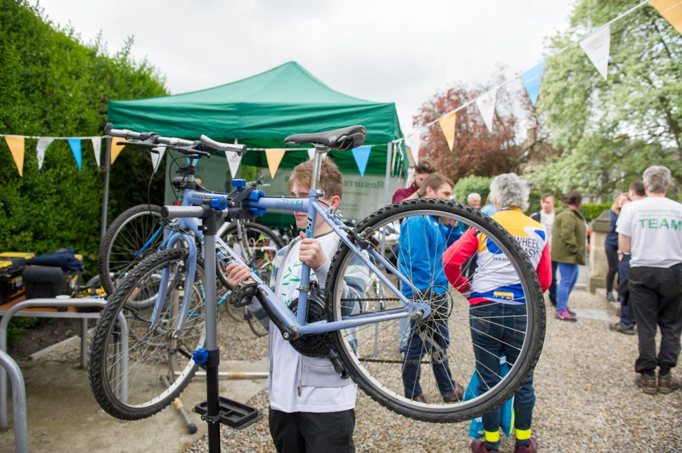 A cycling support session run free during the campaign. 