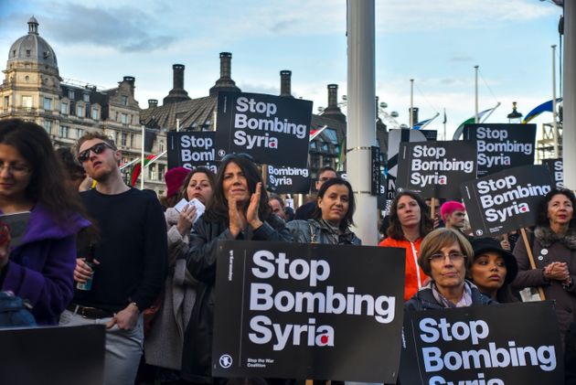 Protestors outside Parliament on Monday night