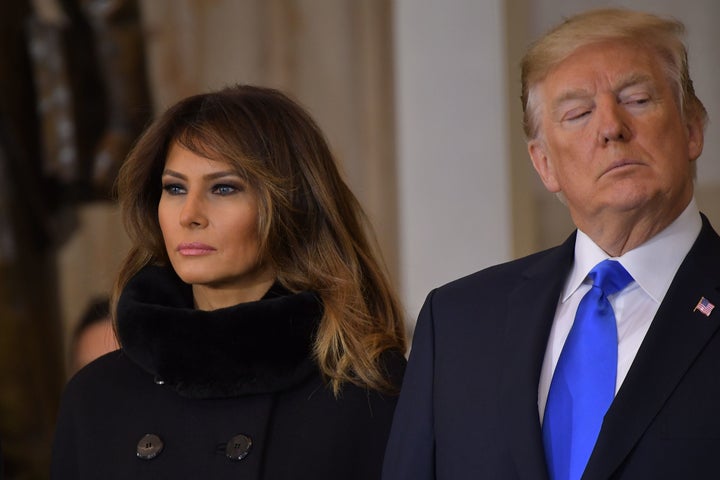 First lady Melania Trump and President Donald Trump on Feb. 28 at the Capitol.