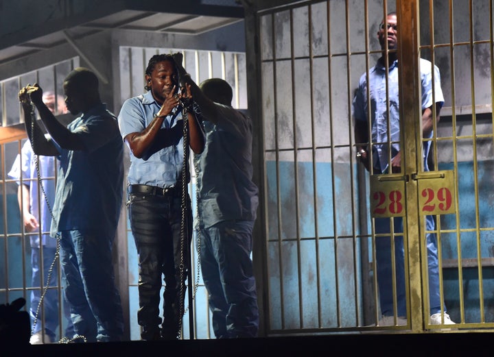 During his 2016 Grammy performance, Kendrick Lamar probed the issue of enslavement, whether it be mental or physical.