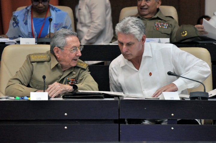 Cuban President Raúl Castro, left, and Vice President Miguel Diaz-Canel on July 14, 2017.