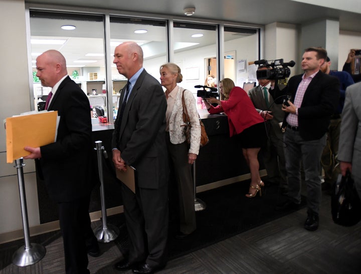 Rep. Greg Gianforte (R-Mont.) appears in court to face a charge of misdemeanor assault after he was accused of attacking a reporter on the eve of his election, in Bozeman, Montana, U.S., June 12, 2017.