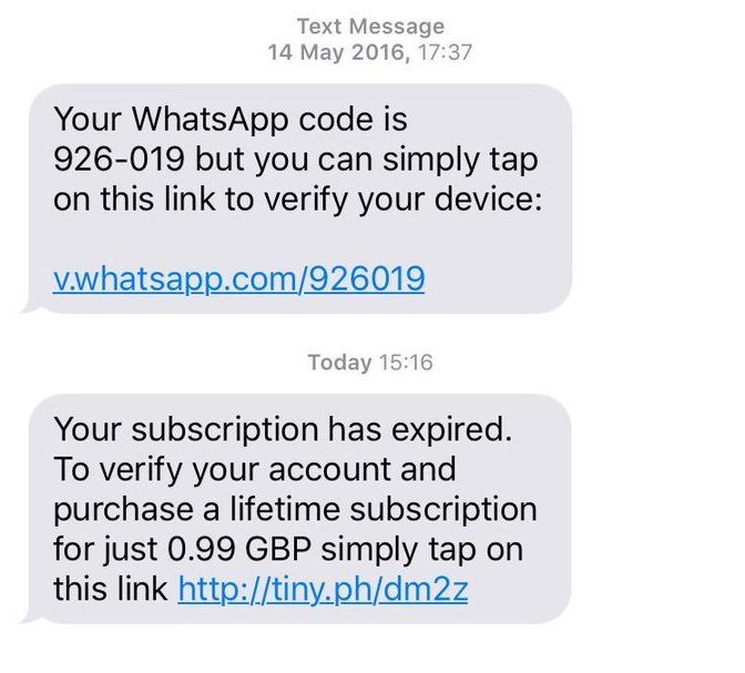A 'phishing' scam can look as simple as a WhatsApp message or an email.