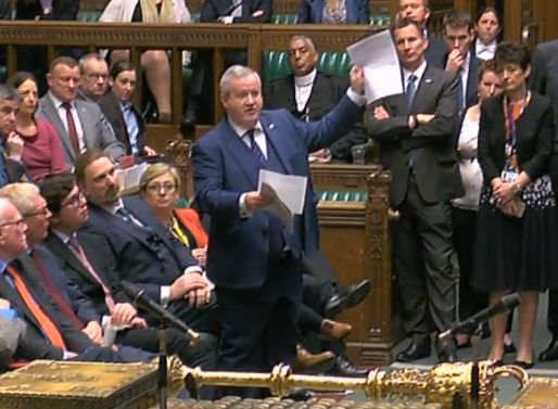 Ian Blackford confronts the Prime Minister with the rape clause form