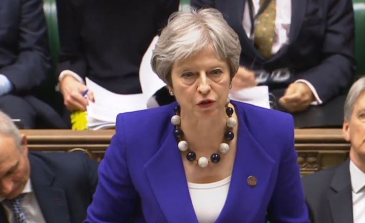 Prime Minister Theresa May during Prime Minister's Questions in the House of Commons