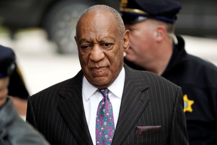 Bill Cosby arrives for the first day of his sexual assault retrial at the Montgomery County Courthouse in Norristown, Pennsylvania, April 9, 2018. 