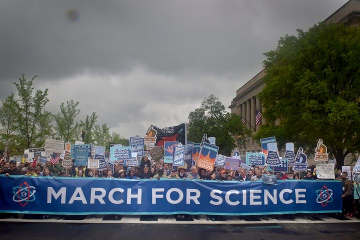 Thousands gathered in Washington DC last year for the Earth Day March for Science 