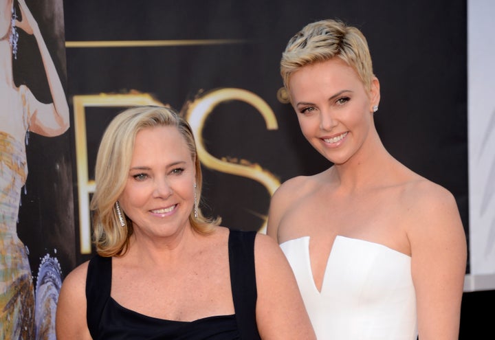 Charlize Theron and her mother, Gerda Maritz, at the Oscars on Feb. 24, 2013. 