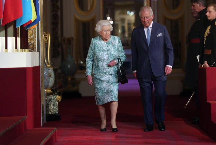 Queen Elizabeth II and Prince Charles attend the formal opening of the Commonwealth Heads of Government Meeting on Thursday. Camilla, Duchess of Cornwall, Prince Harry and Prince William also attended. 