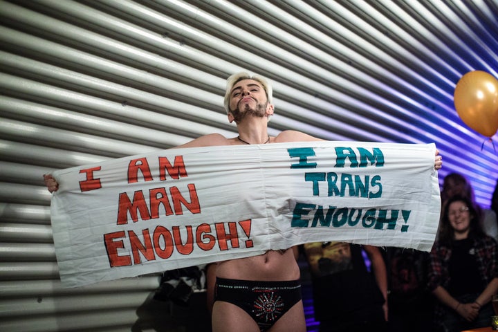 Drag king performer Benjamin Butch performs in a BOi BOX show at She Soho on Aug. 31, 2017, in London.