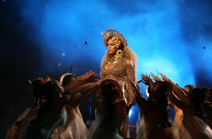 Beyoncé performance at the 59th Annual Grammy Awards last year in Los Angeles incorporated imagery from African, Hindu and Roman goddesses.