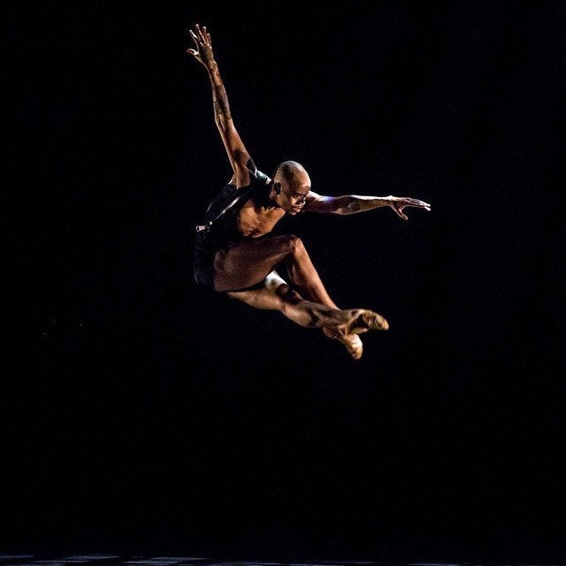 Terk Lewis, a performer with Black Boys Dance Too, performs in a production for Complexions Contemporary Ballet.