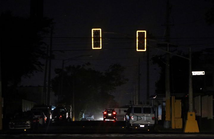 Traffic lights in San Juan are out after a major power failure across Puerto Rico on Wednesday.