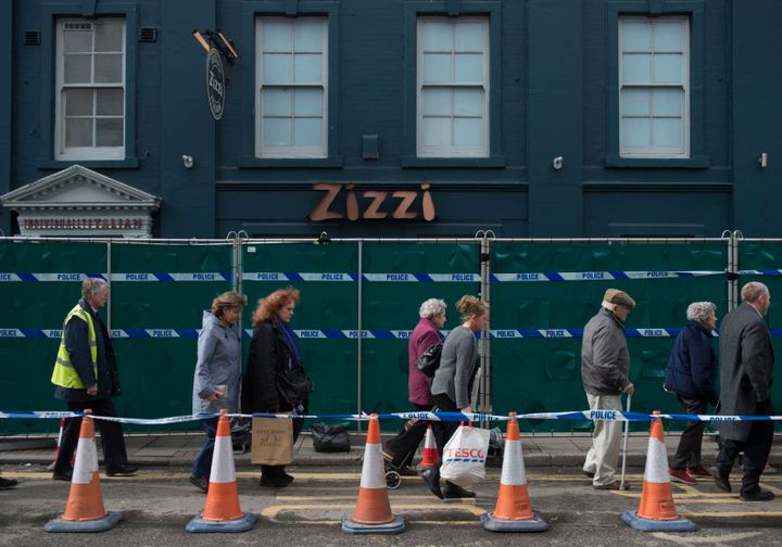 Salisburys Zizzi restaurant was cordoned off after the attack